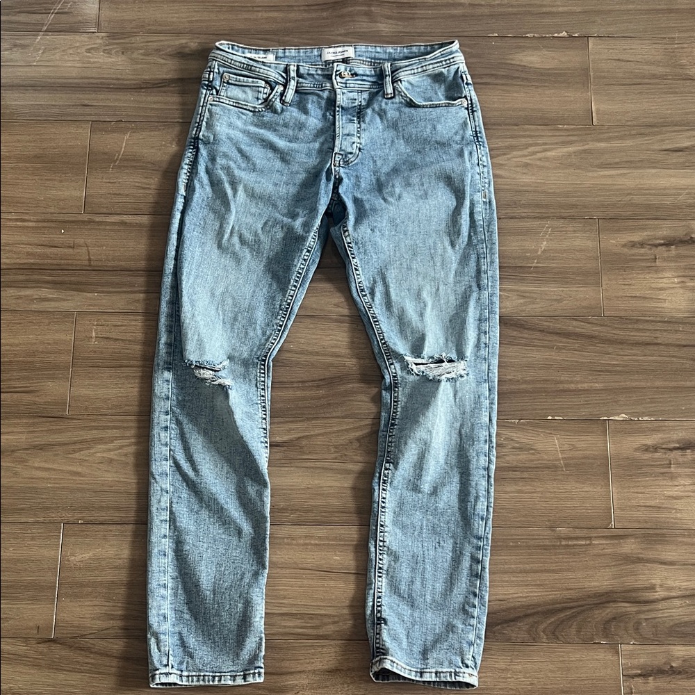 Jack and Jones Distressed Light Blue Slim Fit Comfortable Jeans size 31